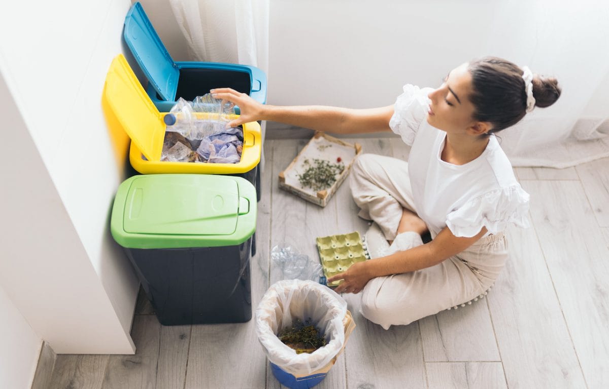 Girl recycling rubbish at Cheapest load of rubbish Sydney